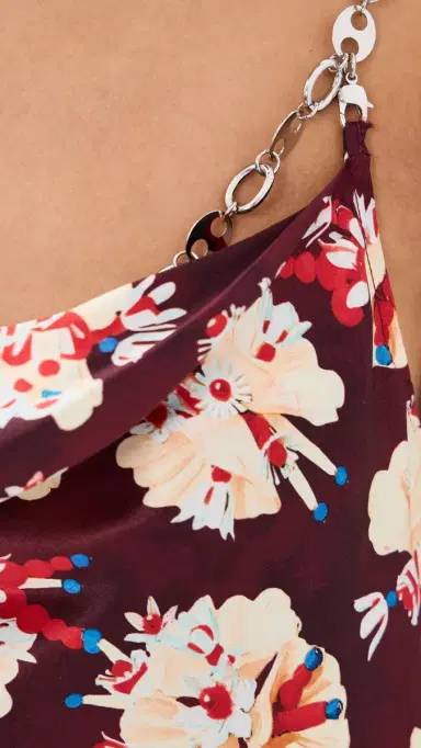 rabanne Silk Floral Top Flowers Trims Purple/Yel | Thumbnail 6 rabanne Silk Floral Top Flowers Trims Purple/Yel | Thumbnail 6