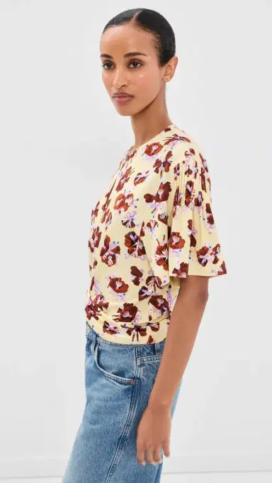 rabanne Floral Top Flower Trims Cream/Red | Thumbnail 4 rabanne Floral Top Flower Trims Cream/Red | Thumbnail 4