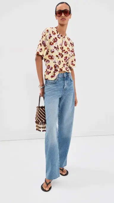 rabanne Floral Top Flower Trims Cream/Red | Thumbnail 5 rabanne Floral Top Flower Trims Cream/Red | Thumbnail 5