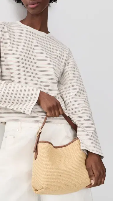 Vince Raffia Vivian Small Hobo Bag Natural One Size | Thumbnail 3 Vince Raffia Vivian Small Hobo Bag Natural One Size | Thumbnail 3