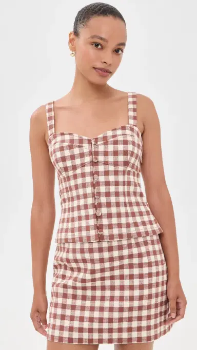 Hill House Home The Aiko Top Rust Gingham | Thumbnail 2 Hill House Home The Aiko Top Rust Gingham | Thumbnail 2