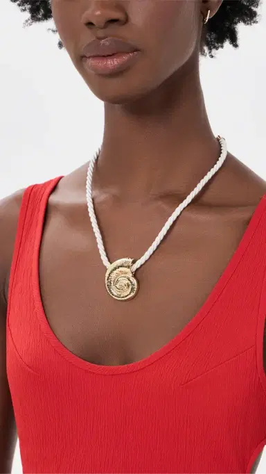 KENNETH JAY LANE Rope Necklace Gold/White One Size | Thumbnail 3 KENNETH JAY LANE Rope Necklace Gold/White One Size | Thumbnail 3
