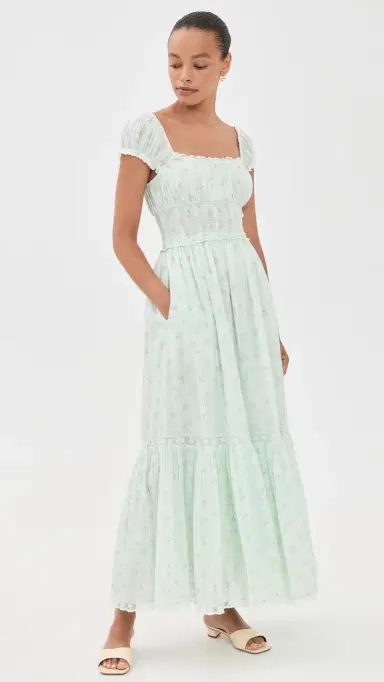 LoveShackFancy Lyssara Dress CELADON DRIFT | Thumbnail 2 LoveShackFancy Lyssara Dress CELADON DRIFT | Thumbnail 2