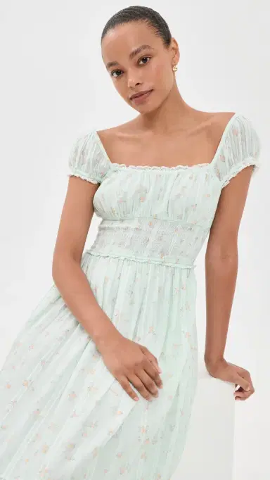 LoveShackFancy Lyssara Dress CELADON DRIFT | Thumbnail 5 LoveShackFancy Lyssara Dress CELADON DRIFT | Thumbnail 5