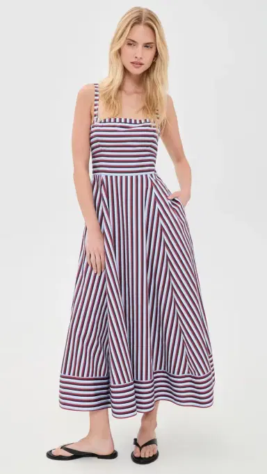 Hill House Home The argot Midi Dress Red/White/Blue Stripe | Thumbnail 2 Hill House Home The argot Midi Dress Red/White/Blue Stripe | Thumbnail 2
