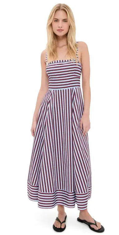 Hill House Home The argot Midi Dress Red/White/Blue Stripe | Thumbnail 1 Hill House Home The argot Midi Dress Red/White/Blue Stripe | Thumbnail 1