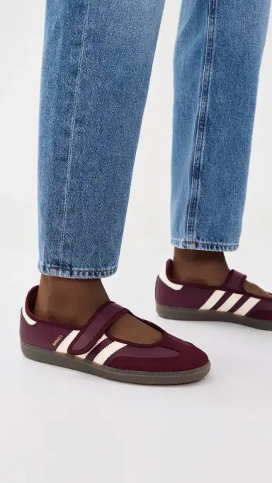 Adidas Samba Jane Shoes Maroon/Cream White/Gold Met 8 | Thumbnail 3 Adidas Samba Jane Shoes Maroon/Cream White/Gold Met 8 | Thumbnail 3