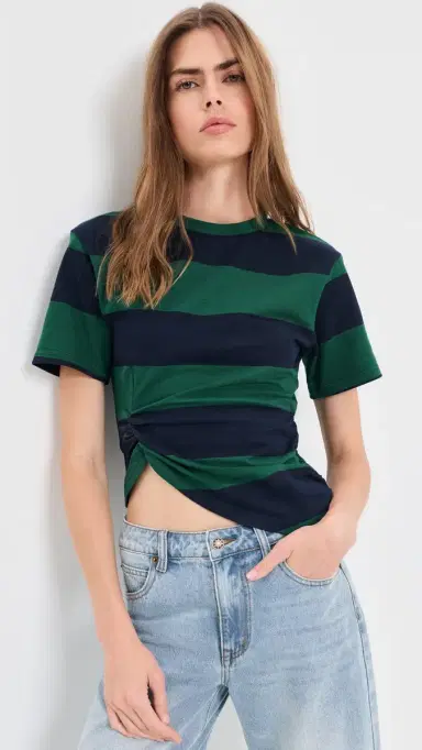 LIONESS In Transit Tee Forest Stripe | Thumbnail 2 LIONESS In Transit Tee Forest Stripe | Thumbnail 2