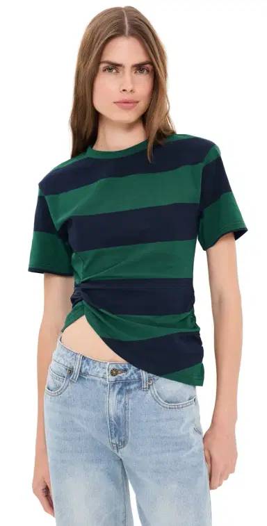 LIONESS In Transit Tee Forest Stripe | Thumbnail 1 LIONESS In Transit Tee Forest Stripe | Thumbnail 1