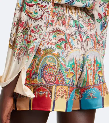 Etro Paisley silk satin shorts | Thumbnail 4 Etro Paisley silk satin shorts | Thumbnail 4