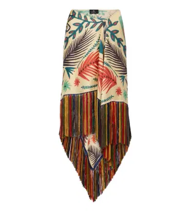 Etro Fringed printed asymmetric silk midi skirt | Thumbnail 1 Etro Fringed printed asymmetric silk midi skirt | Thumbnail 1