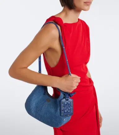 Ganni Mini denim top-handle bag | Thumbnail 4 Ganni Mini denim top-handle bag | Thumbnail 4