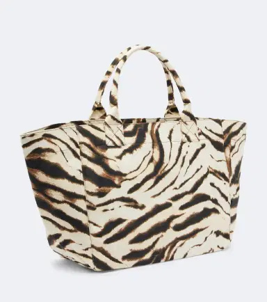 Ganni Large zebra-print canvas tote bag | Thumbnail 2 Ganni Large zebra-print canvas tote bag | Thumbnail 2
