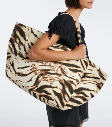 Ganni Large zebra-print canvas tote bag | Thumbnail 5 Ganni Large zebra-print canvas tote bag | Thumbnail 5