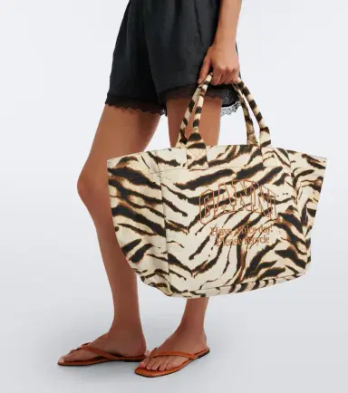 Ganni Large zebra-print canvas tote bag | Thumbnail 6 Ganni Large zebra-print canvas tote bag | Thumbnail 6