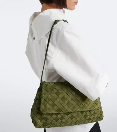 Bottega Veneta Giorno Intrecciato suede crossbody bag | Thumbnail 6 Bottega Veneta Giorno Intrecciato suede crossbody bag | Thumbnail 6