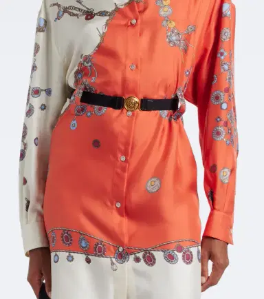 Versace Printed silk twill shirt dress | Thumbnail 3 Versace Printed silk twill shirt dress | Thumbnail 3