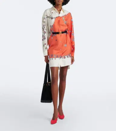 Versace Printed silk twill shirt dress | Thumbnail 4 Versace Printed silk twill shirt dress | Thumbnail 4