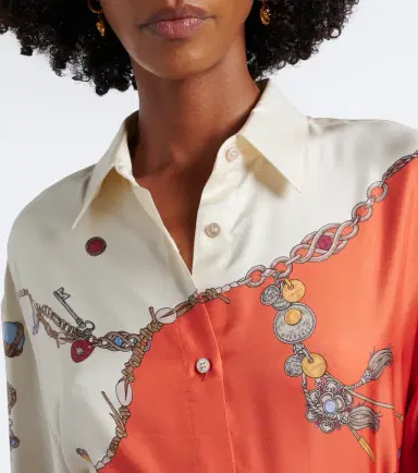 Versace Printed silk twill shirt dress | Thumbnail 5 Versace Printed silk twill shirt dress | Thumbnail 5