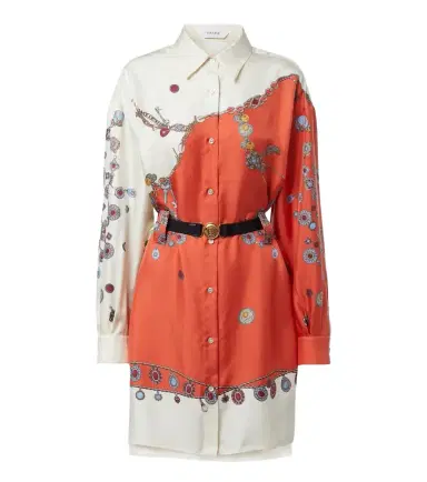 Versace Printed silk twill shirt dress | Thumbnail 1 Versace Printed silk twill shirt dress | Thumbnail 1