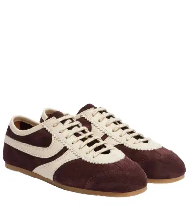 Dries Van Noten Leather-trimmed suede sneakers | Thumbnail 1 Dries Van Noten Leather-trimmed suede sneakers | Thumbnail 1