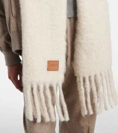 Loewe Fringed mohair and wool-blend scarf | Thumbnail 2 Loewe Fringed mohair and wool-blend scarf | Thumbnail 2