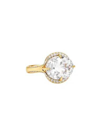 Wish Fine Jewelry 17.42ct Diamond White Topaz 18K Gold Cocktail Ring | Thumbnail 2 Wish Fine Jewelry 17.42ct Diamond White Topaz 18K Gold Cocktail Ring | Thumbnail 2