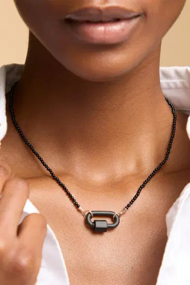 Marla Aaron Black Agate Strand Necklace - 16in | Thumbnail 2 Marla Aaron Black Agate Strand Necklace - 16in | Thumbnail 2