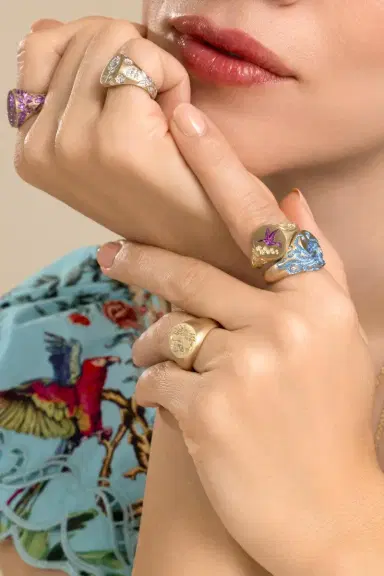 CASTRO SMITH Diamond Mini Sunflower Signet Ring | Thumbnail 3 CASTRO SMITH Diamond Mini Sunflower Signet Ring | Thumbnail 3