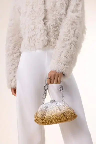 Judith Leiber Gemma Crystal Clutch - Silver Golden | Thumbnail 3 Judith Leiber Gemma Crystal Clutch - Silver Golden | Thumbnail 3