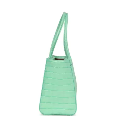 Chanel Chanel Small Cerf Shopping Bag Teal Croc Embossed Calfskin Gold Hardware | Thumbnail 3 Chanel Chanel Small Cerf Shopping Bag Teal Croc Embossed Calfskin Gold Hardware | Thumbnail 3