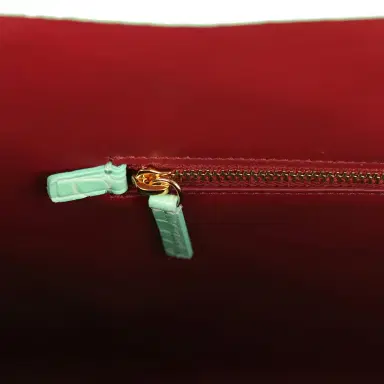 Chanel Chanel Small Cerf Shopping Bag Teal Croc Embossed Calfskin Gold Hardware | Thumbnail 9 Chanel Chanel Small Cerf Shopping Bag Teal Croc Embossed Calfskin Gold Hardware | Thumbnail 9