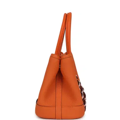 HERMÈS Hermes Garden Party Neo 23 "Bredies" Orange, Rose Sakura, Bleu Navy Togo and Swift Palladium Hardware | Thumbnail 3 HERMÈS Hermes Garden Party Neo 23 "Bredies" Orange, Rose Sakura, Bleu Navy Togo and Swift Palladium Hardware | Thumbnail 3