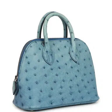 HERMÈS Hermes 1923 Bolide Mini Bleu Royal Ostrich Palladium Hardware | Thumbnail 2 HERMÈS Hermes 1923 Bolide Mini Bleu Royal Ostrich Palladium Hardware | Thumbnail 2