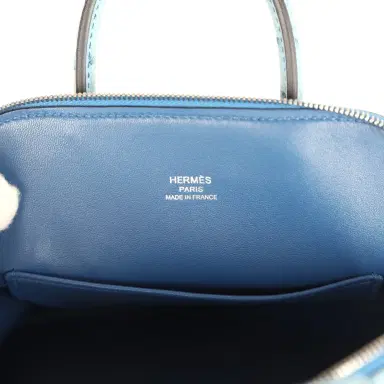 HERMÈS Hermes 1923 Bolide Mini Bleu Royal Ostrich Palladium Hardware | Thumbnail 8 HERMÈS Hermes 1923 Bolide Mini Bleu Royal Ostrich Palladium Hardware | Thumbnail 8