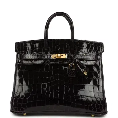 HERMÈS Hermes Birkin 25 Prunoir Shiny Niloticus Crocodile Gold Hardware | Thumbnail 1 HERMÈS Hermes Birkin 25 Prunoir Shiny Niloticus Crocodile Gold Hardware | Thumbnail 1