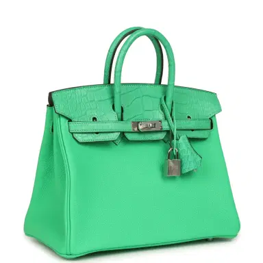 HERMÈS Hermes Birkin 25 Vert Comics Togo and Matte Alligator Touch Palladium Hardware | Thumbnail 2 HERMÈS Hermes Birkin 25 Vert Comics Togo and Matte Alligator Touch Palladium Hardware | Thumbnail 2