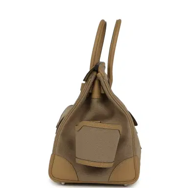 HERMÈS Hermes Birkin 35 Cargo Beige Marfa Toile Goeland Canvas, Poussiere Swift Palladium Hardware | Thumbnail 3 HERMÈS Hermes Birkin 35 Cargo Beige Marfa Toile Goeland Canvas, Poussiere Swift Palladium Hardware | Thumbnail 3