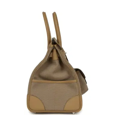 HERMÈS Hermes Birkin 35 Cargo Beige Marfa Toile Goeland Canvas, Poussiere Swift Palladium Hardware | Thumbnail 6 HERMÈS Hermes Birkin 35 Cargo Beige Marfa Toile Goeland Canvas, Poussiere Swift Palladium Hardware | Thumbnail 6