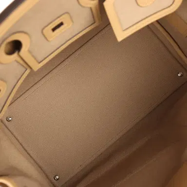 HERMÈS Hermes Birkin 35 Cargo Beige Marfa Toile Goeland Canvas, Poussiere Swift Palladium Hardware | Thumbnail 9 HERMÈS Hermes Birkin 35 Cargo Beige Marfa Toile Goeland Canvas, Poussiere Swift Palladium Hardware | Thumbnail 9