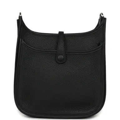HERMÈS Hermes Evelyne 23 Black Clemence Palladium Hardware | Thumbnail 4 HERMÈS Hermes Evelyne 23 Black Clemence Palladium Hardware | Thumbnail 4