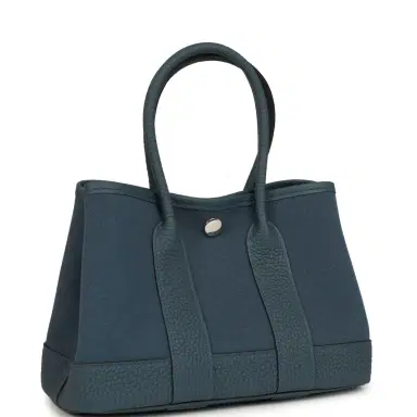 HERMÈS Hermes Garden Party Neo 23 Bleu Tempete Toile Officier and Negonda Palladium Hardware | Thumbnail 2 HERMÈS Hermes Garden Party Neo 23 Bleu Tempete Toile Officier and Negonda Palladium Hardware | Thumbnail 2