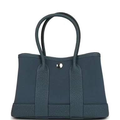 HERMÈS Hermes Garden Party Neo 23 Bleu Tempete Toile Officier and Negonda Palladium Hardware | Thumbnail 4 HERMÈS Hermes Garden Party Neo 23 Bleu Tempete Toile Officier and Negonda Palladium Hardware | Thumbnail 4