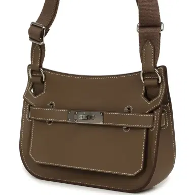 HERMÈS Hermes Jypsiere Mini Etoupe Swift Palladium Hardware | Thumbnail 5 HERMÈS Hermes Jypsiere Mini Etoupe Swift Palladium Hardware | Thumbnail 5