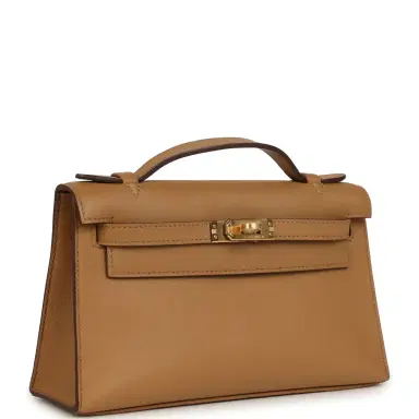 HERMÈS Hermes Kelly Pochette Biscuit Swift Gold Hardware | Thumbnail 2 HERMÈS Hermes Kelly Pochette Biscuit Swift Gold Hardware | Thumbnail 2
