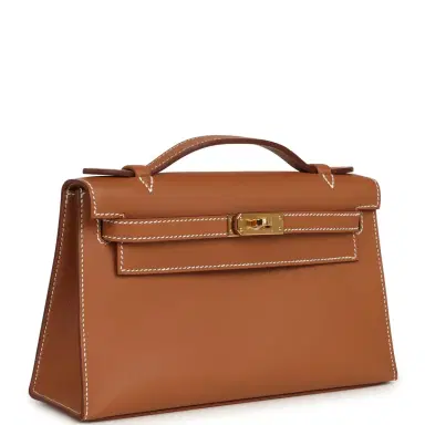 HERMÈS Hermes Kelly Pochette Gold Swift Gold Hardware | Thumbnail 2 HERMÈS Hermes Kelly Pochette Gold Swift Gold Hardware | Thumbnail 2