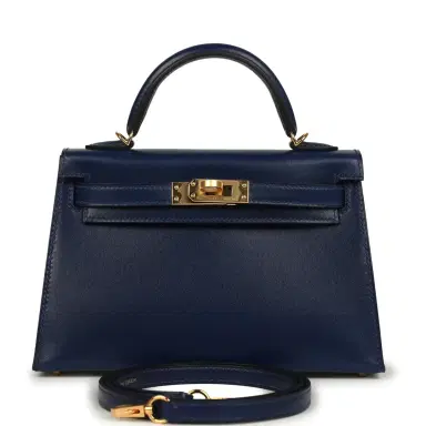 HERMÈS Hermes Kelly Sellier 20 Bleu Saphir Box Gold Hardware | Thumbnail 1 HERMÈS Hermes Kelly Sellier 20 Bleu Saphir Box Gold Hardware | Thumbnail 1