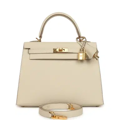 HERMÈS Hermes Kelly Sellier 25 Craie Epsom Gold Hardware | Thumbnail 1 HERMÈS Hermes Kelly Sellier 25 Craie Epsom Gold Hardware | Thumbnail 1