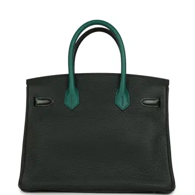HERMÈS Pre-owned Hermes "Patchwork" Birkin 30 Vert Titien, Vert Fonce, Malachite, Emeraude Chevre Mysore, Clemence, Shiny Porosus Crocodile, Epsom, Swift, Box Palladium Hardware | Thumbnail 4 HERMÈS Pre-owned Hermes "Patchwork" Birkin 30 Vert Titien, Vert Fonce, Malachite, Emeraude Chevre Mysore, Clemence, Shiny Porosus Crocodile, Epsom, Swift, Box Palladium Hardware | Thumbnail 4
