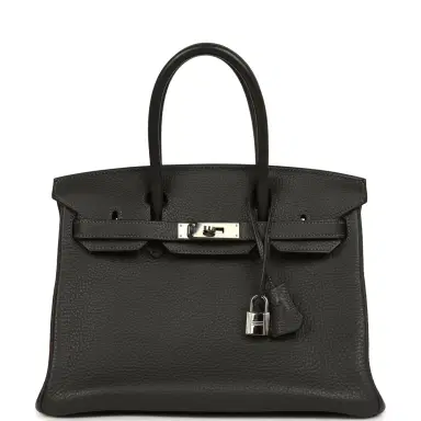 HERMÈS Pre-owned Hermes Birkin 30 Graphite Clemence Palladium Hardware | Thumbnail 1 HERMÈS Pre-owned Hermes Birkin 30 Graphite Clemence Palladium Hardware | Thumbnail 1